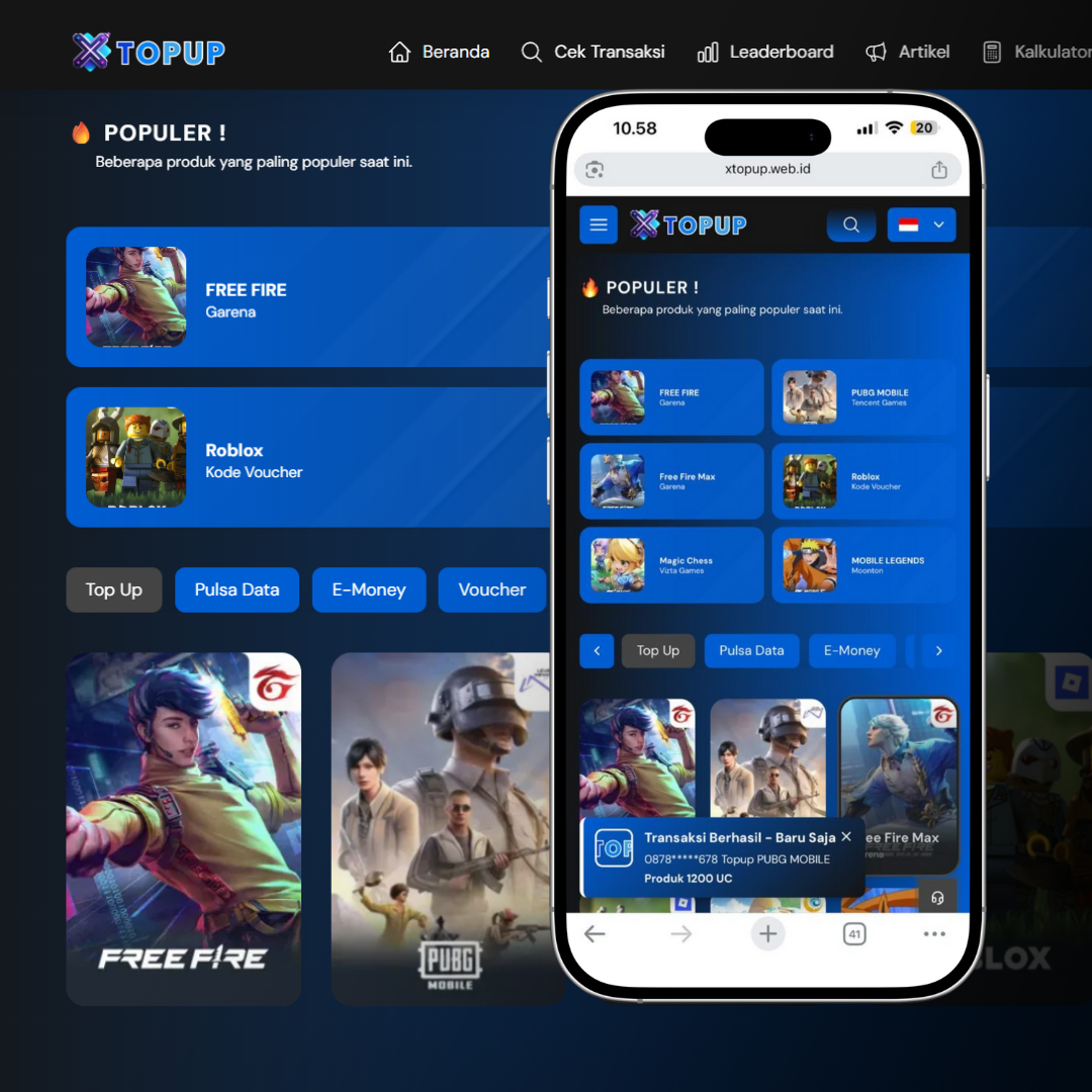 XTOPUP Template Website Topup Game Online