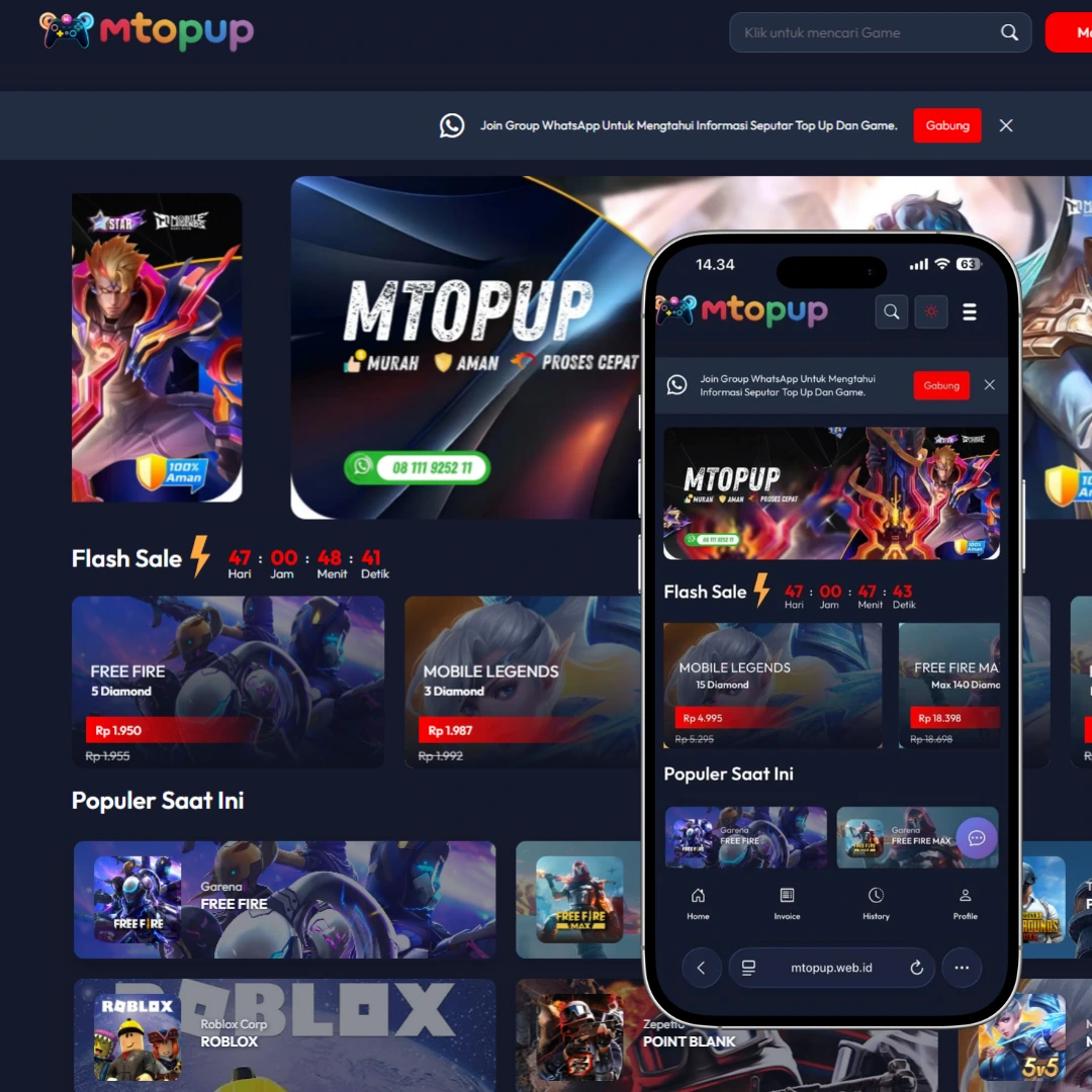 MTOPUP Template Website Topup Game Online dan PPOB MTOPUP Template Website Topup Game Online dan PPOB